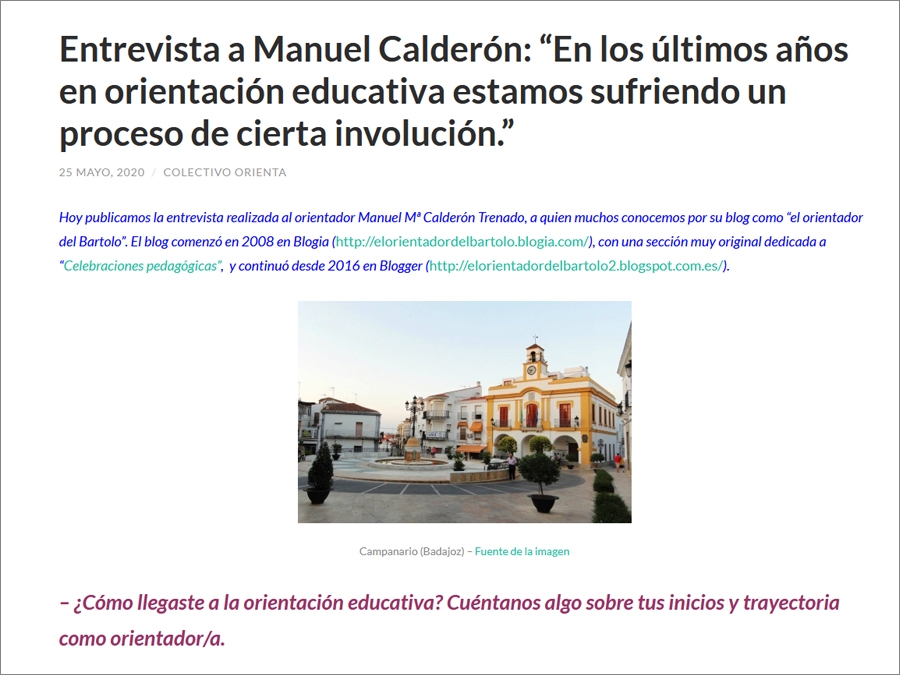 Entrevista a nuestro compañero Manuel Calderón en Colectivo Orienta